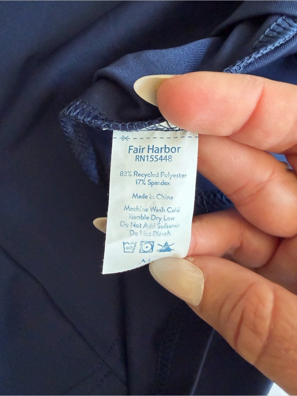Fair Harbor Anchor Sun Protection 50 Navy Blue Swim Rash Guard Long Sleeve Shirt - Picture 14 of 17